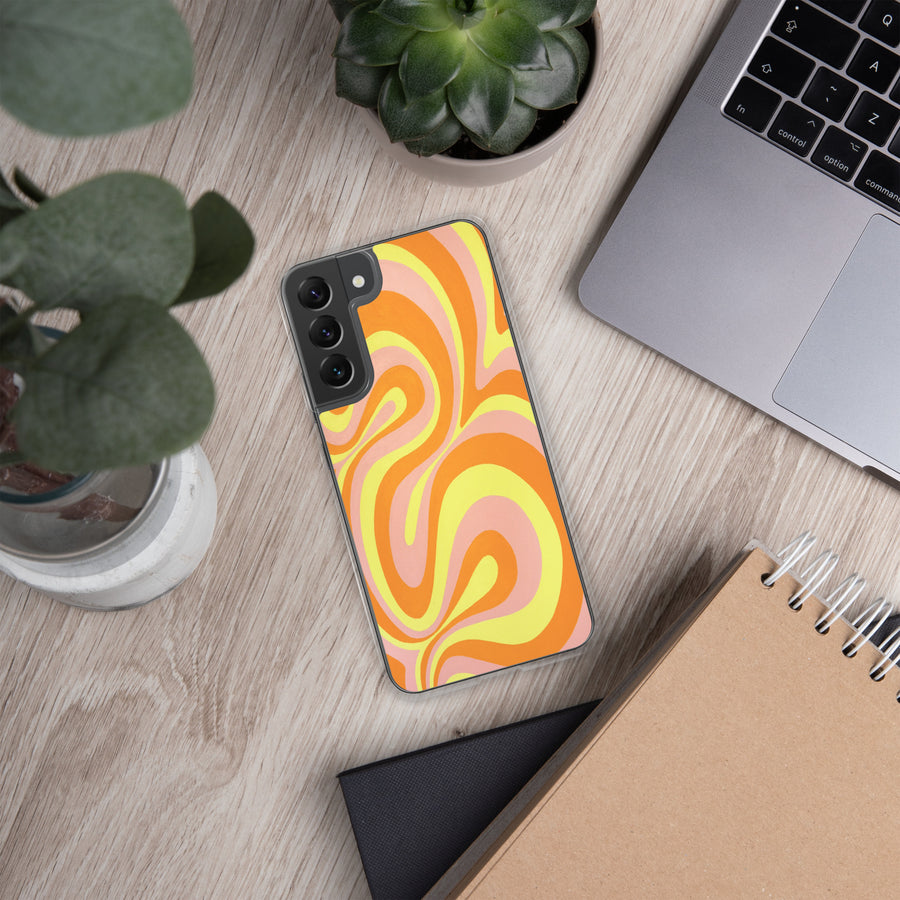 Orange, Yellow & Pink Trippy Lines Samsung Case