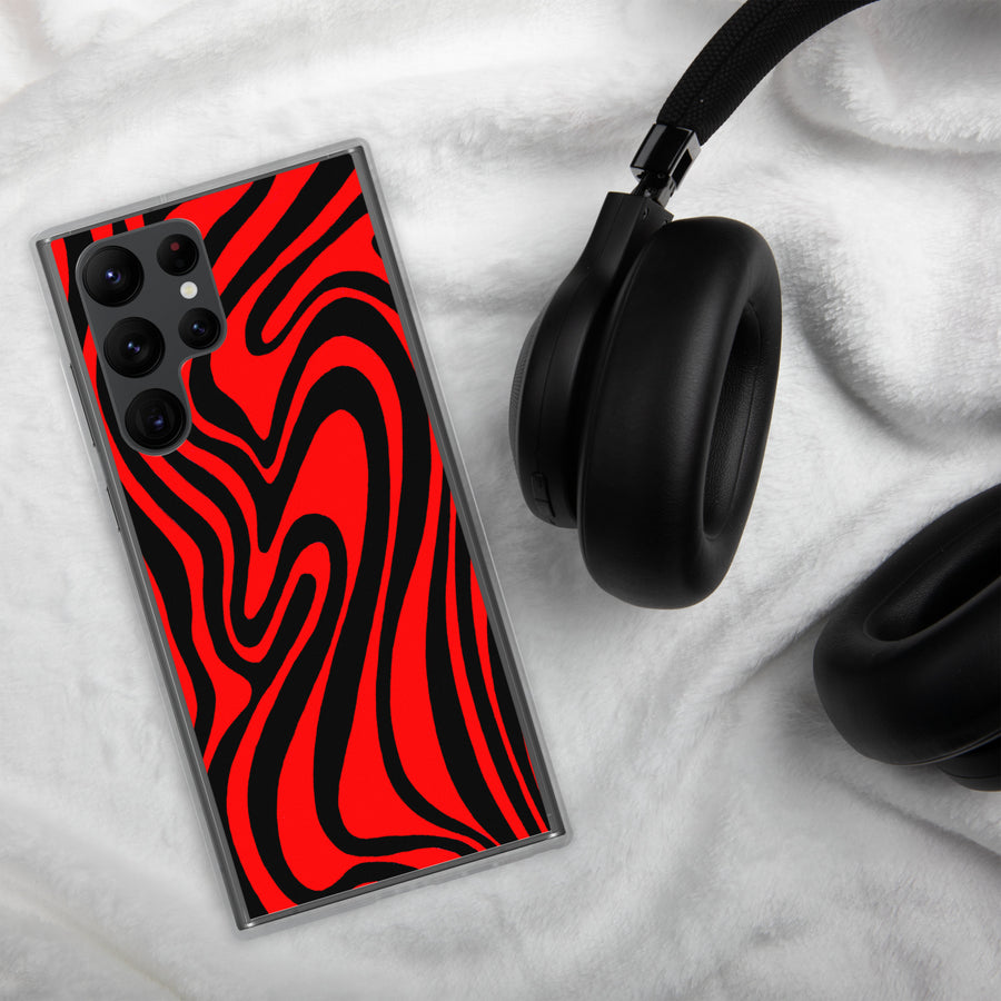 Red & Black Trippy Lines Samsung Case