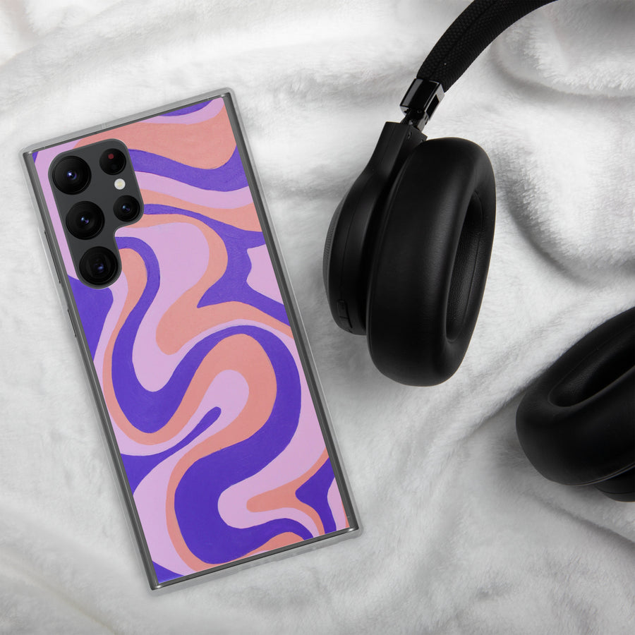 Purple, orange & Pink Trippy Lines Samsung Case