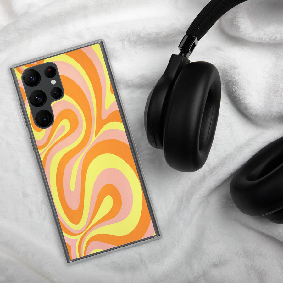 Orange, Yellow & Pink Trippy Lines Samsung Case