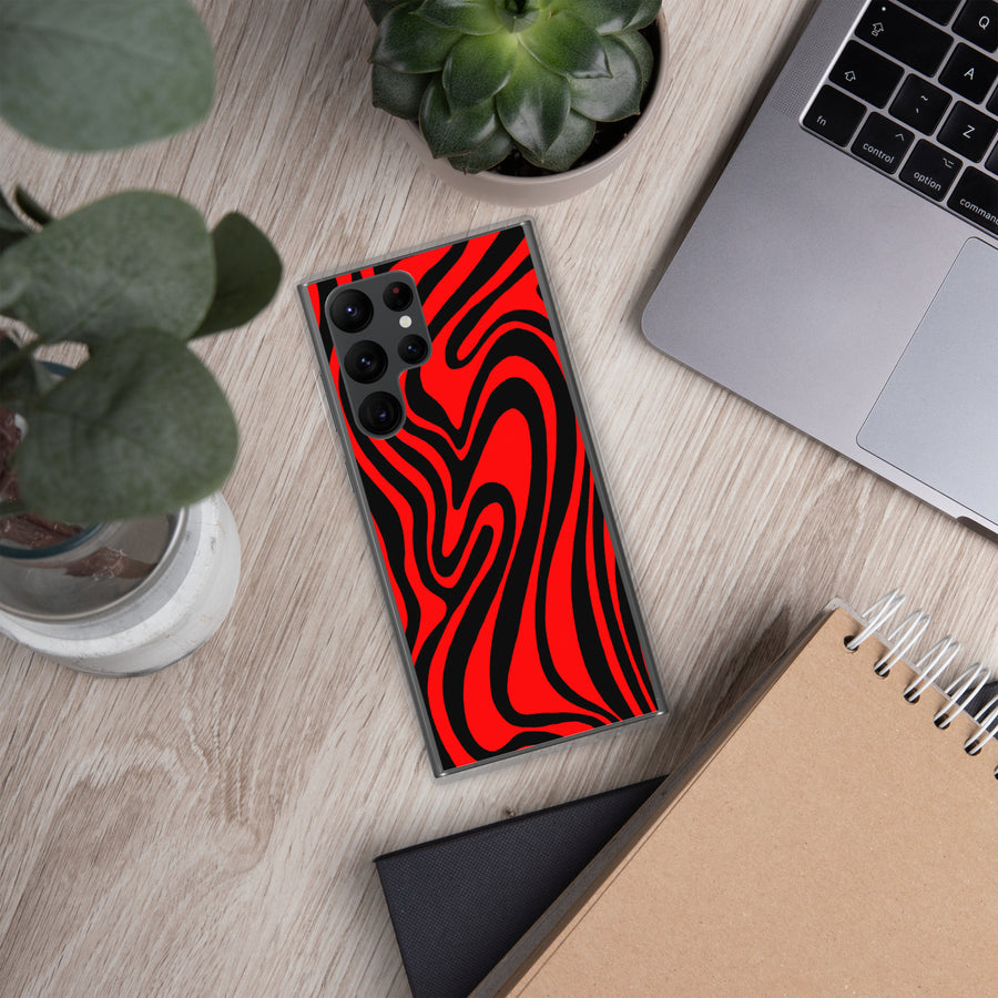 Red & Black Trippy Lines Samsung Case