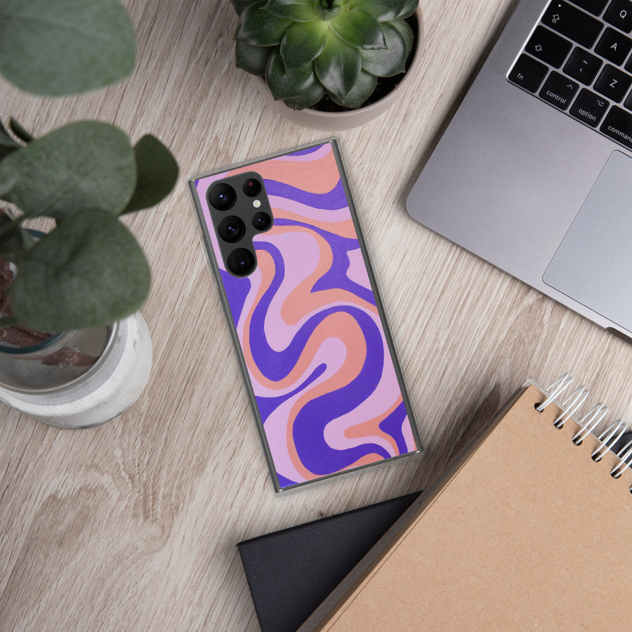 Purple, orange & Pink Trippy Lines Samsung Case