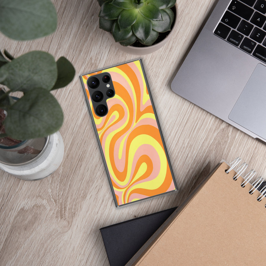 Orange, Yellow & Pink Trippy Lines Samsung Case