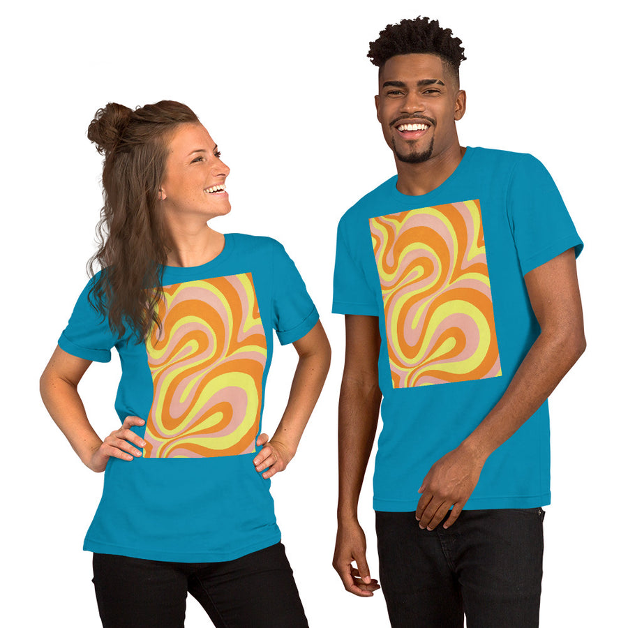 Orange, Yellow & Pink Trippy Lines T-shirt