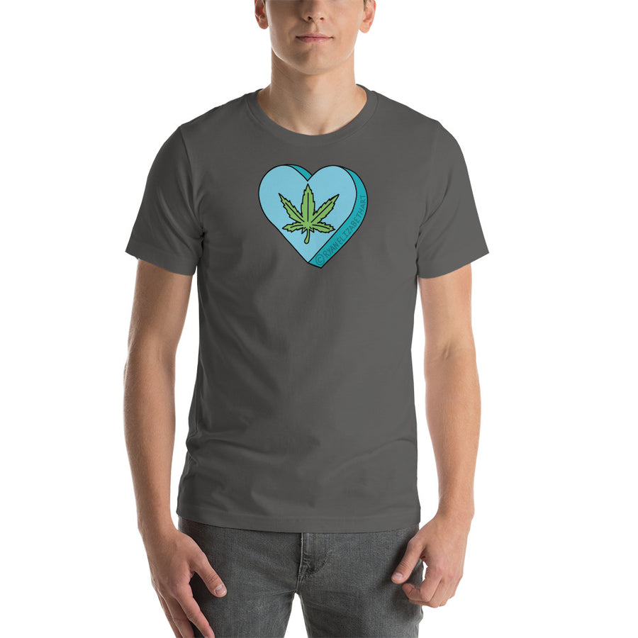 Weed Leaf Candy Heart T-Shirt