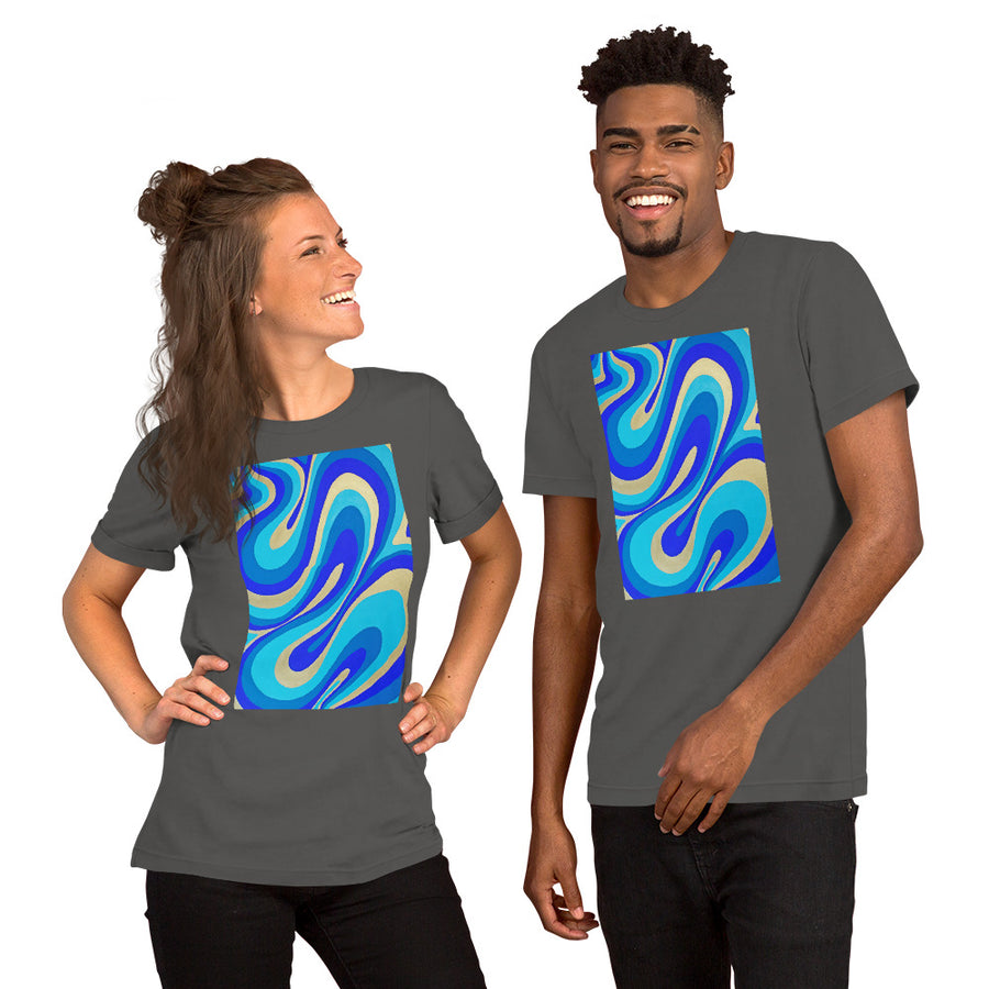 Blue & Gold Trippy Lines T-shirt