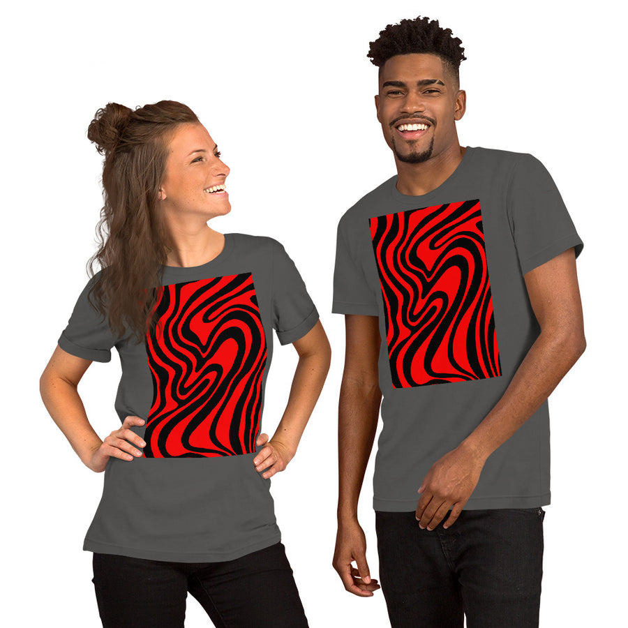 Red & Black Trippy Lines T-shirt