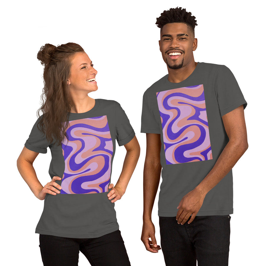 Purple, Orange & Pink Trippy Lines T-shirt