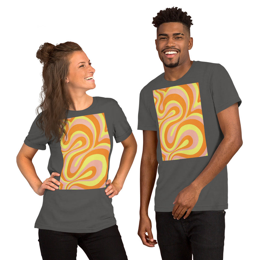 Orange, Yellow & Pink Trippy Lines T-shirt