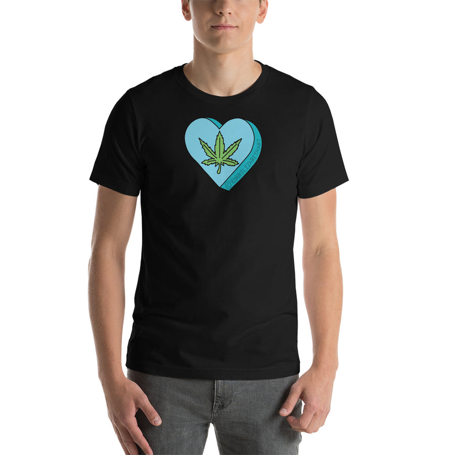 Weed Leaf Candy Heart T-Shirt