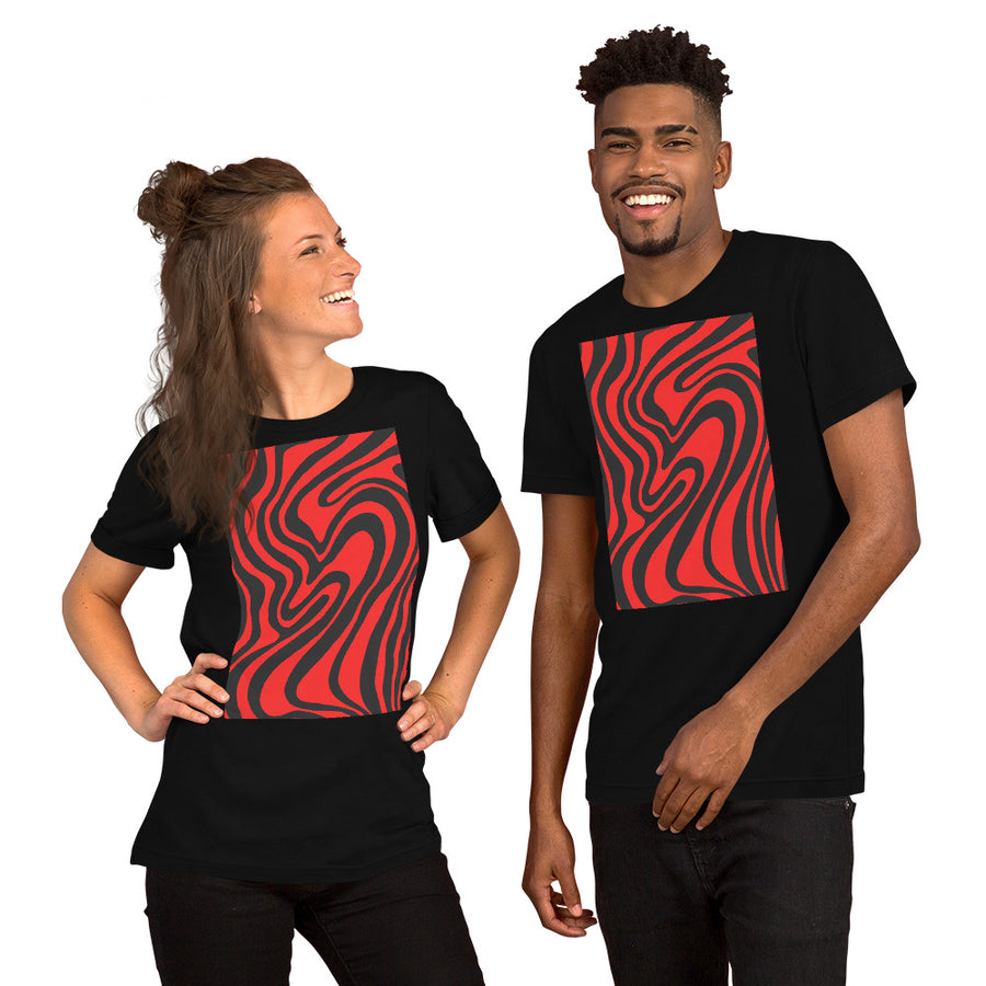 Red & Black Trippy Lines T-shirt