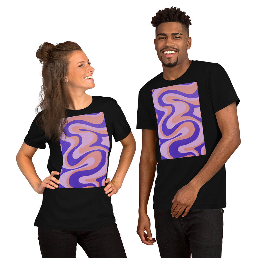 Purple, Orange & Pink Trippy Lines T-shirt