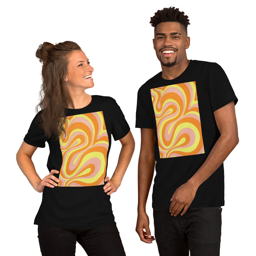 Orange, Yellow & Pink Trippy Lines T-shirt