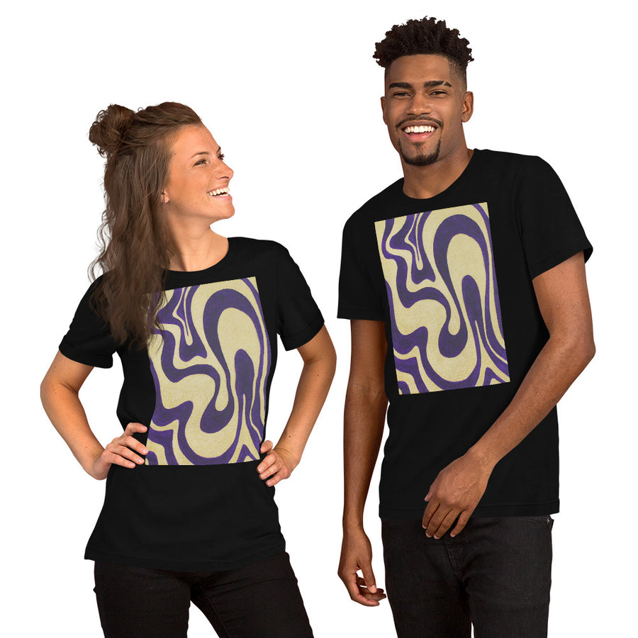 Purple & Gold Trippy Lines T-shirt