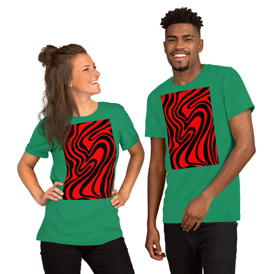 Red & Black Trippy Lines T-shirt