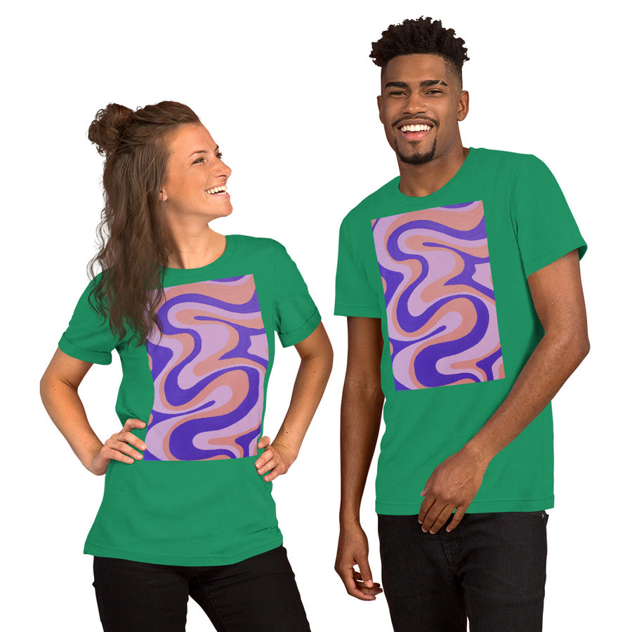 Purple, Orange & Pink Trippy Lines T-shirt