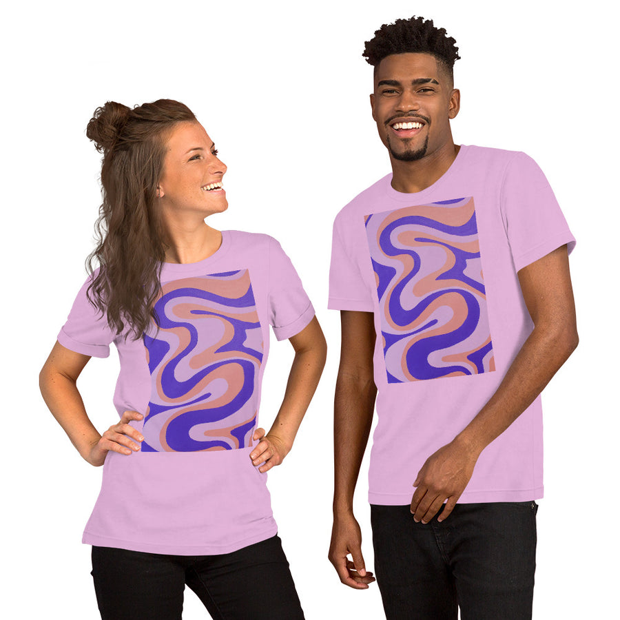 Purple, Orange & Pink Trippy Lines T-shirt