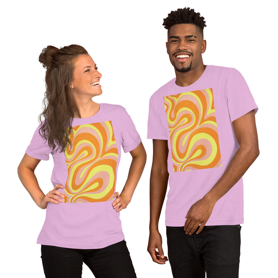 Orange, Yellow & Pink Trippy Lines T-shirt