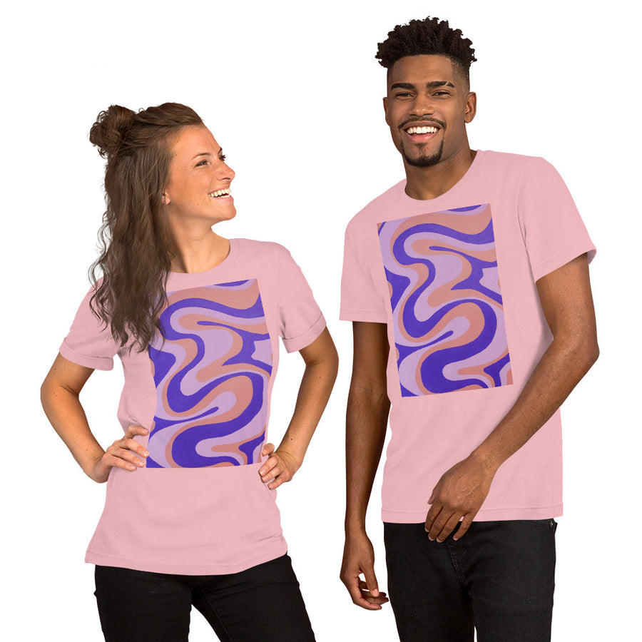 Purple, Orange & Pink Trippy Lines T-shirt