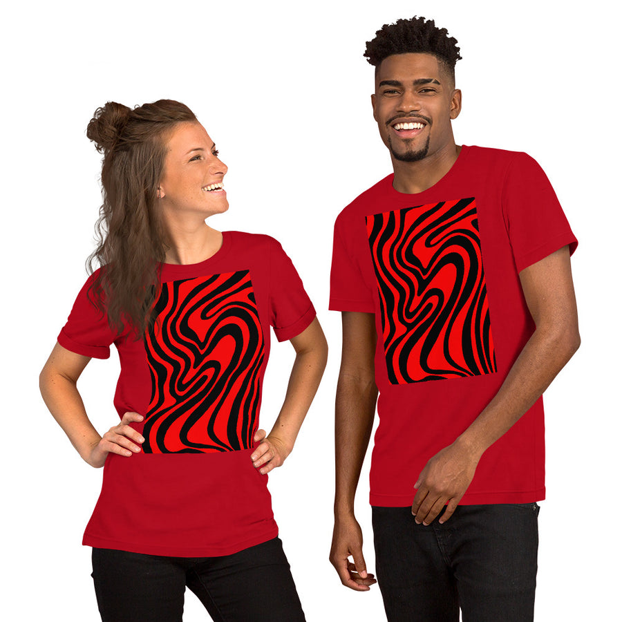 Red & Black Trippy Lines T-shirt