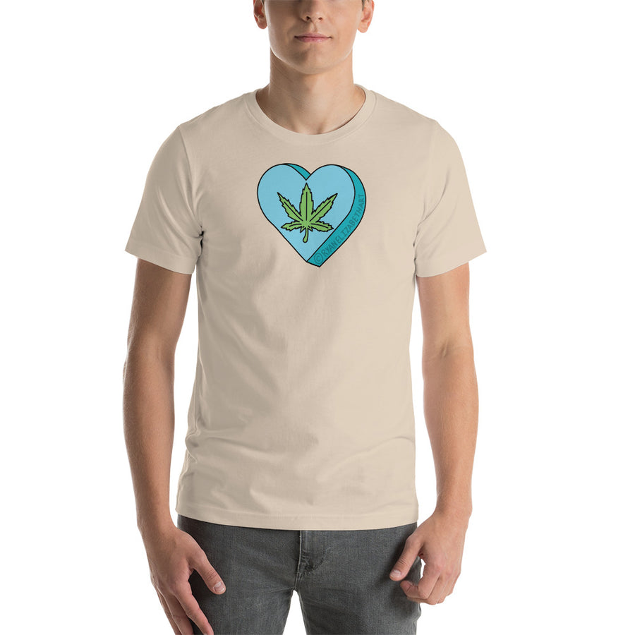 Weed Leaf Candy Heart T-Shirt