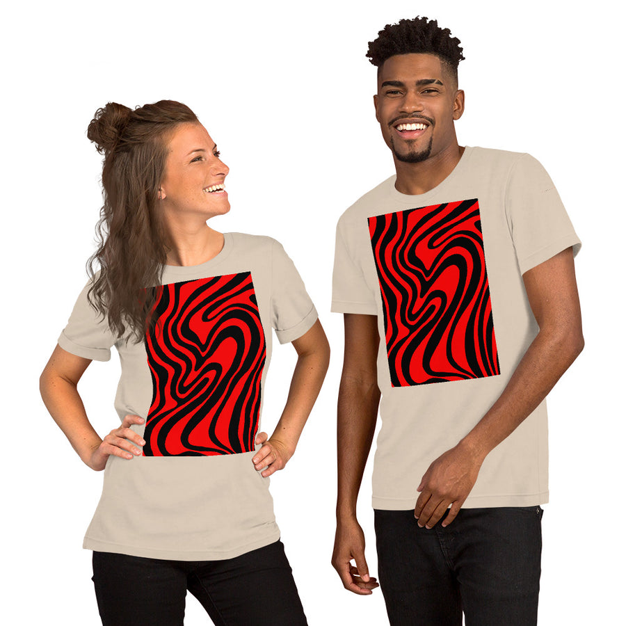 Red & Black Trippy Lines T-shirt