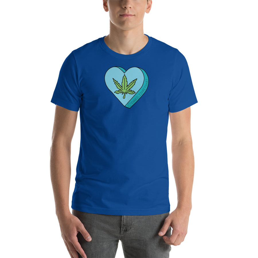 Weed Leaf Candy Heart T-Shirt