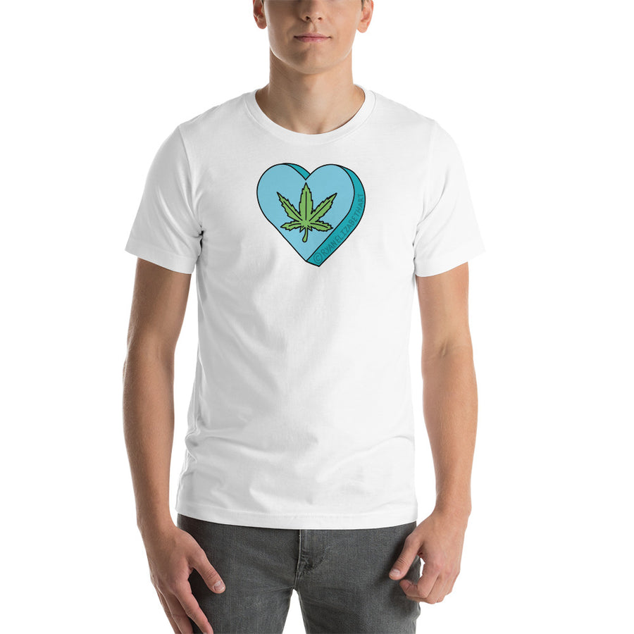 Weed Leaf Candy Heart T-Shirt