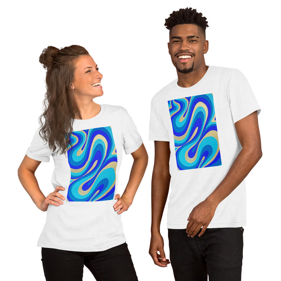 Blue & Gold Trippy Lines T-shirt