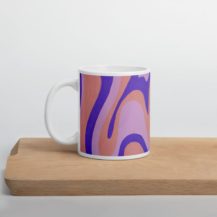 Purple, Orange, & Pink Trippy Lines Mug