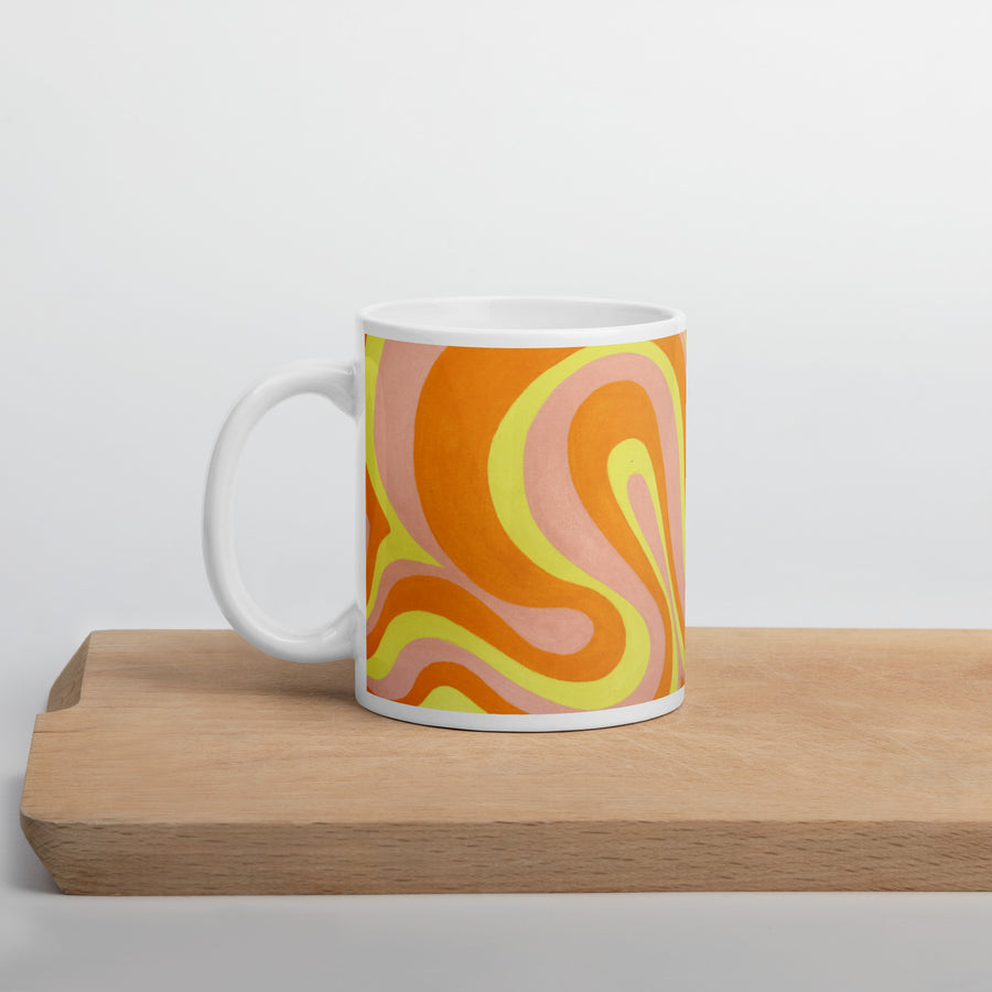 Orange, Yellow & Pink Trippy Lines Mug