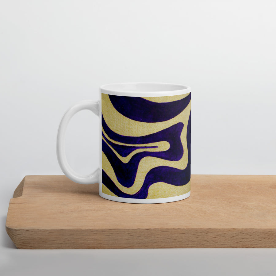 Purple & gold Trippy Lines Mug