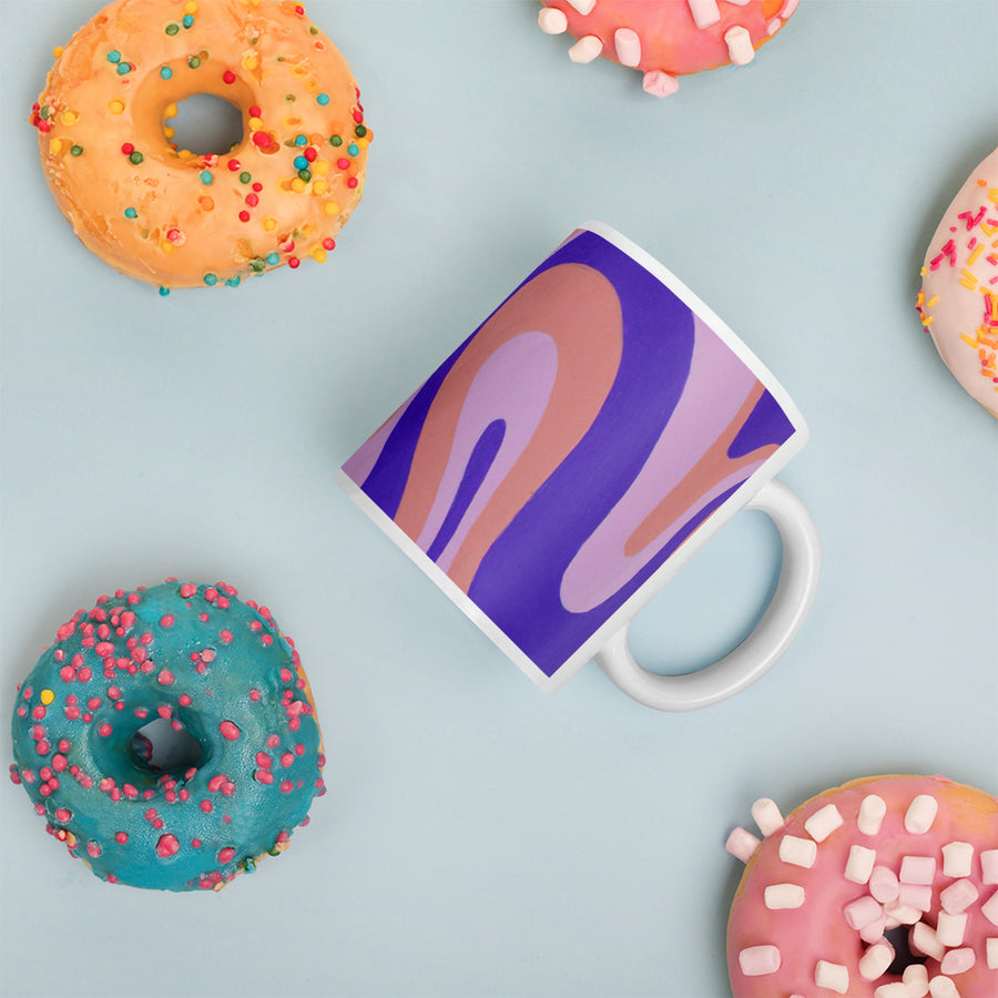 Purple, Orange, & Pink Trippy Lines Mug