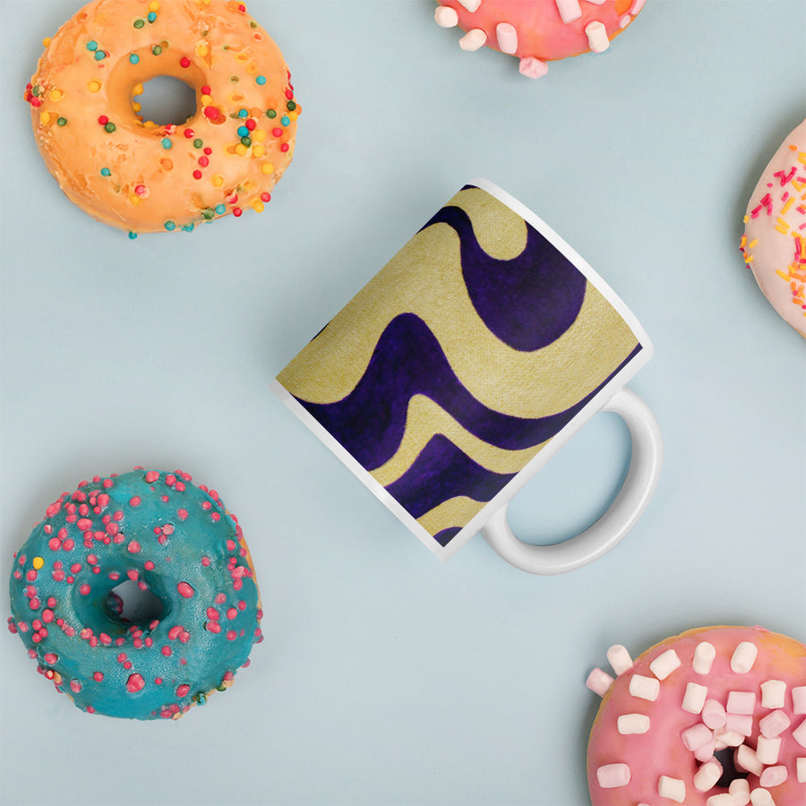 Purple & gold Trippy Lines Mug