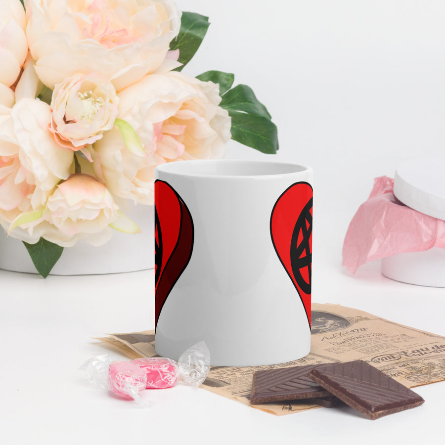 Pentagram Candy Heart Mug