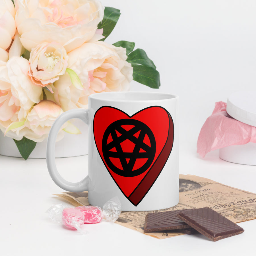 Pentagram Candy Heart Mug