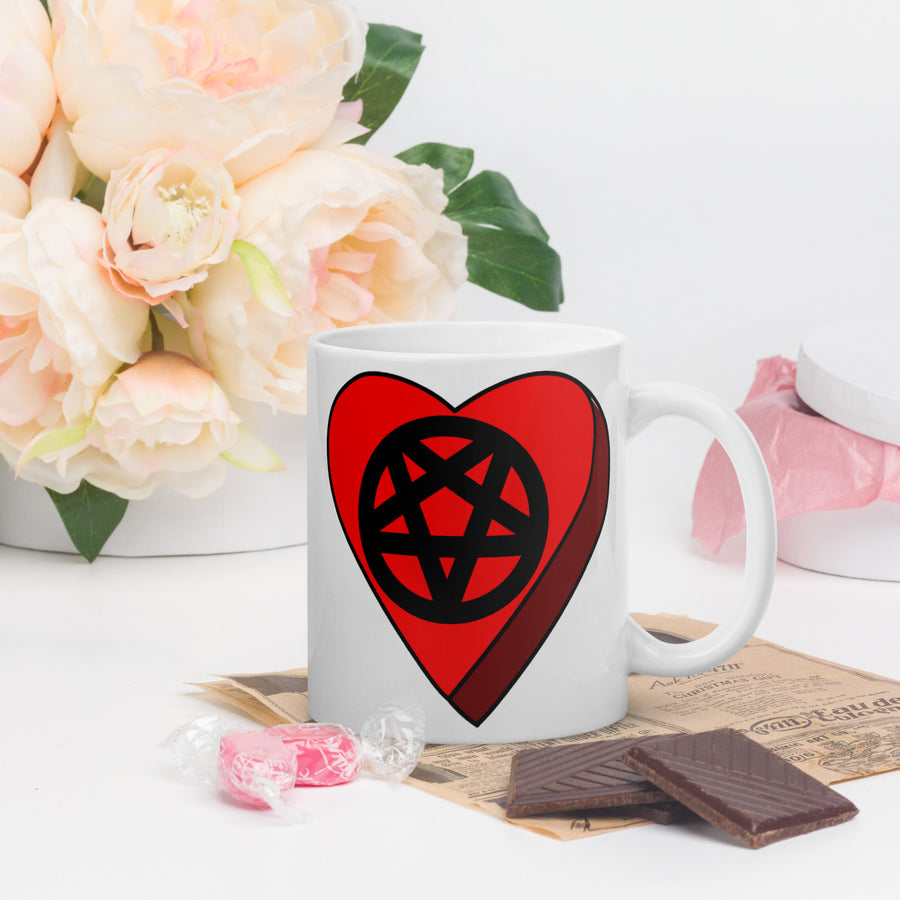 Pentagram Candy Heart Mug