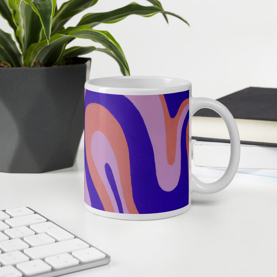 Purple, Orange, & Pink Trippy Lines Mug