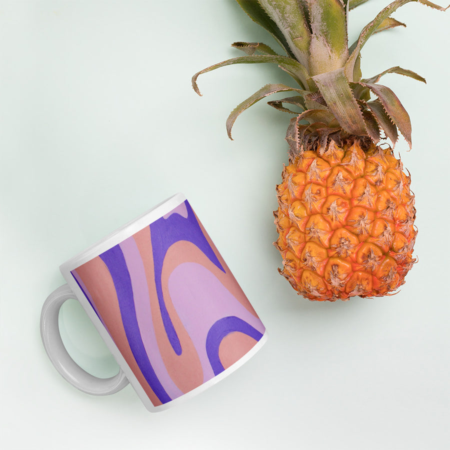 Purple, Orange, & Pink Trippy Lines Mug