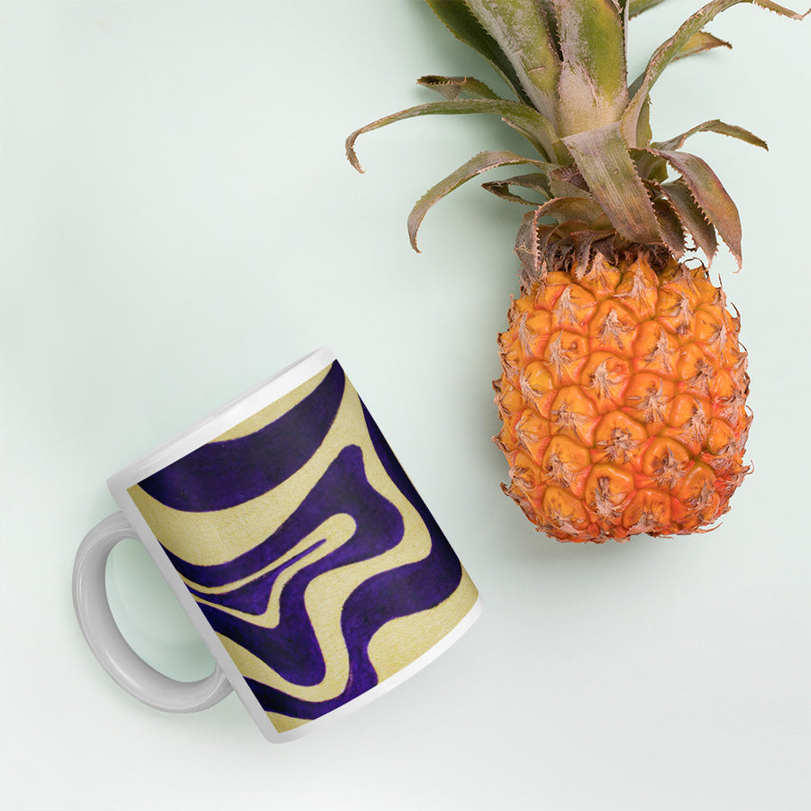 Purple & gold Trippy Lines Mug