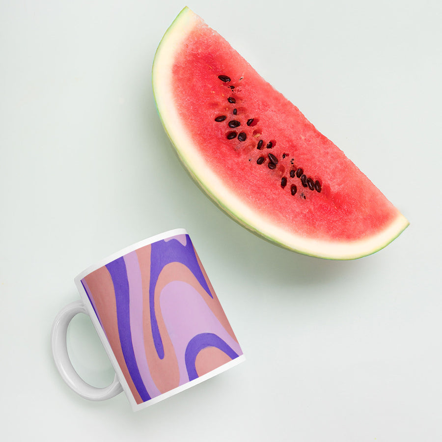 Purple, Orange, & Pink Trippy Lines Mug