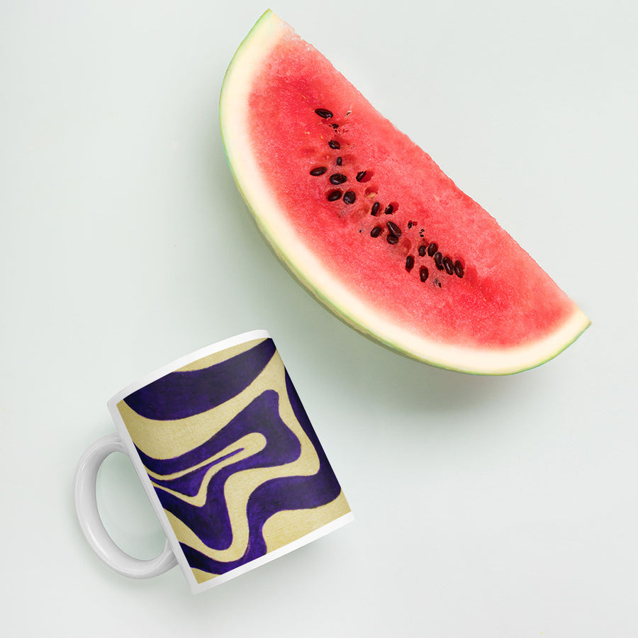 Purple & gold Trippy Lines Mug