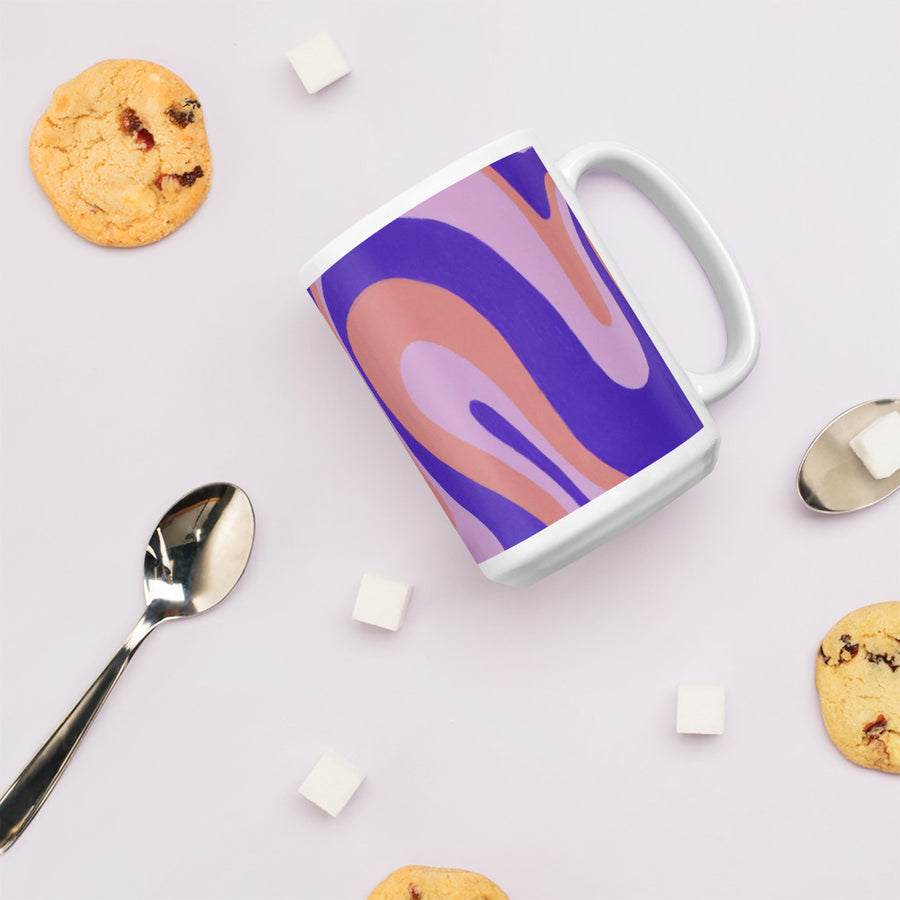 Purple, Orange, & Pink Trippy Lines Mug