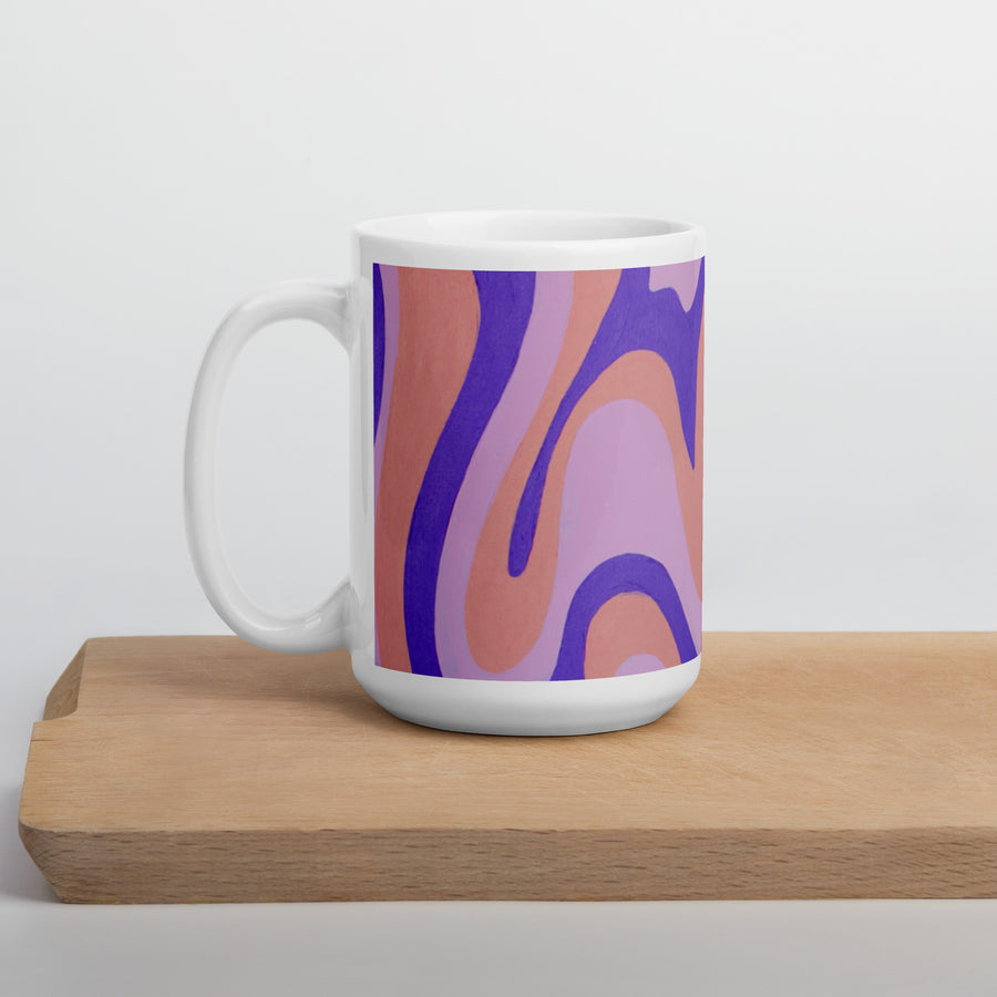 Purple, Orange, & Pink Trippy Lines Mug