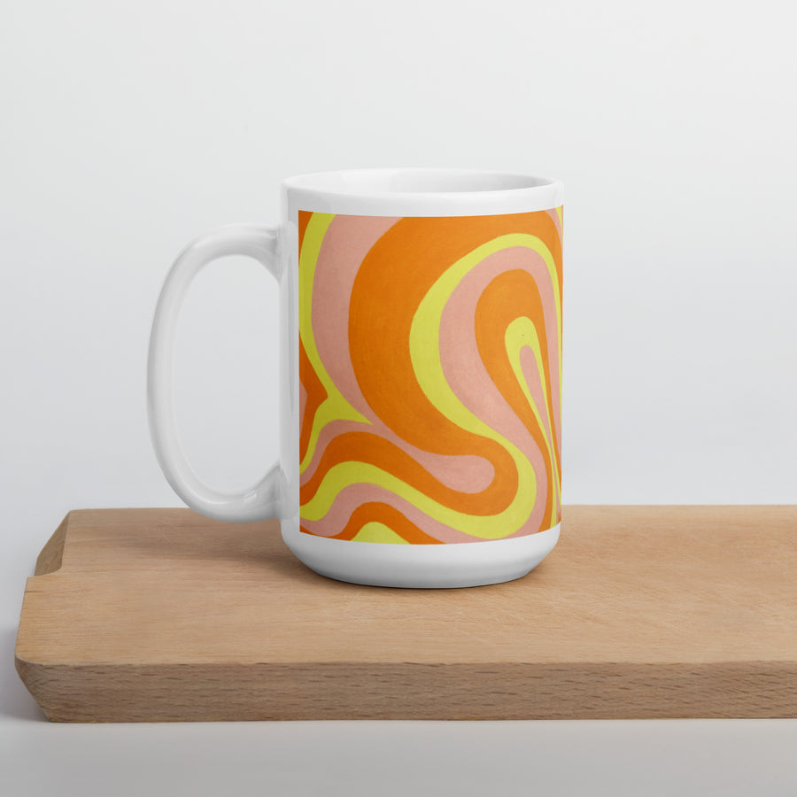 Orange, Yellow & Pink Trippy Lines Mug