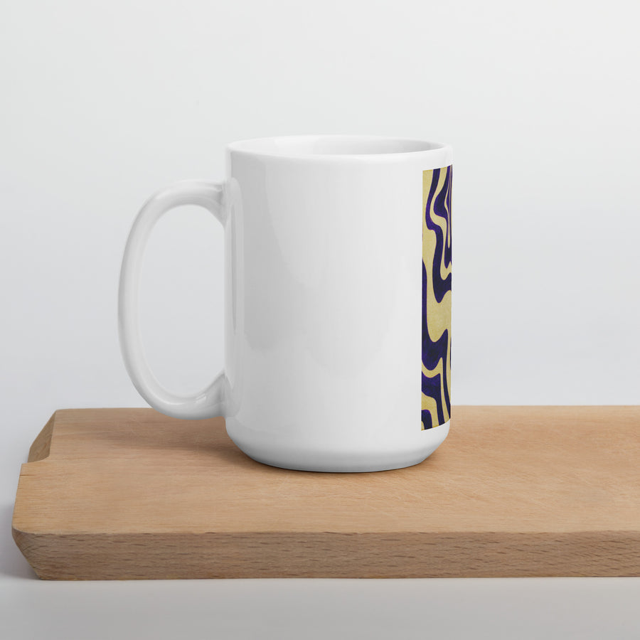 Purple & gold Trippy Lines Mug