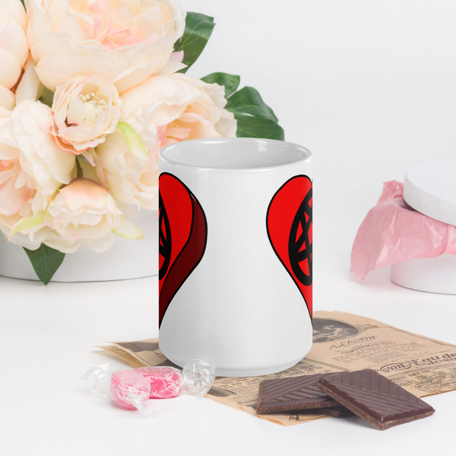 Pentagram Candy Heart Mug