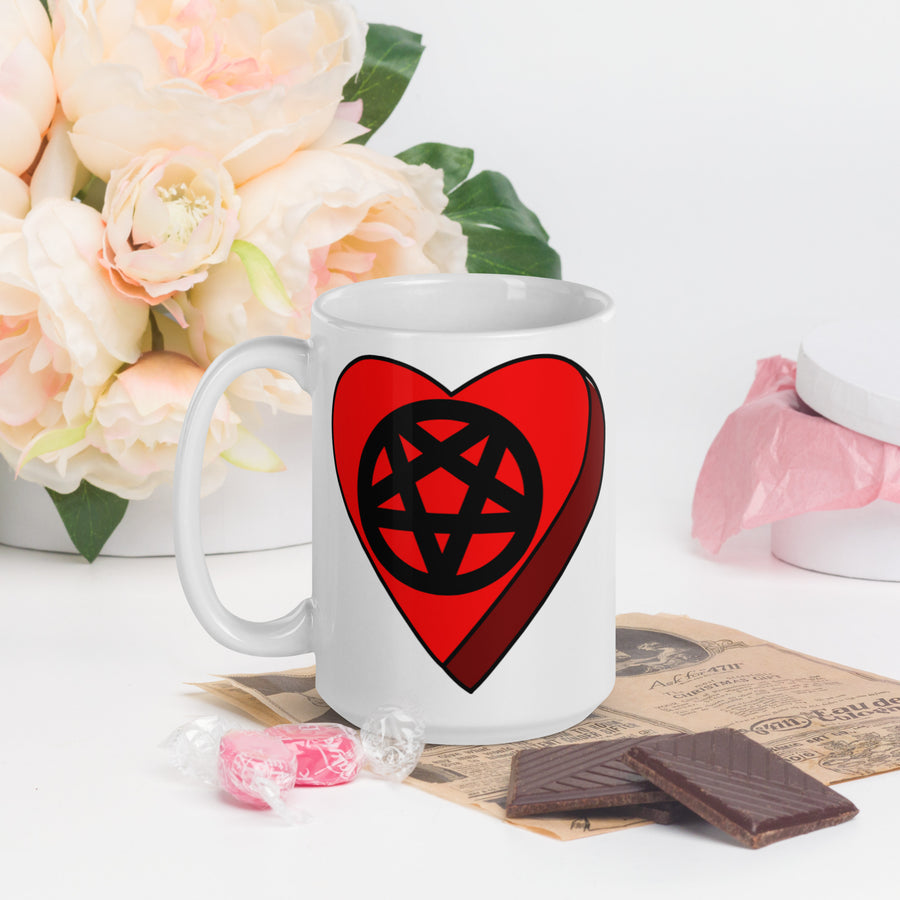 Pentagram Candy Heart Mug