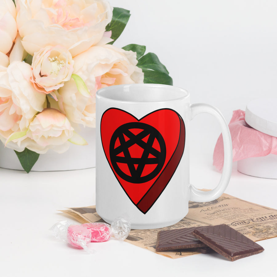 Pentagram Candy Heart Mug