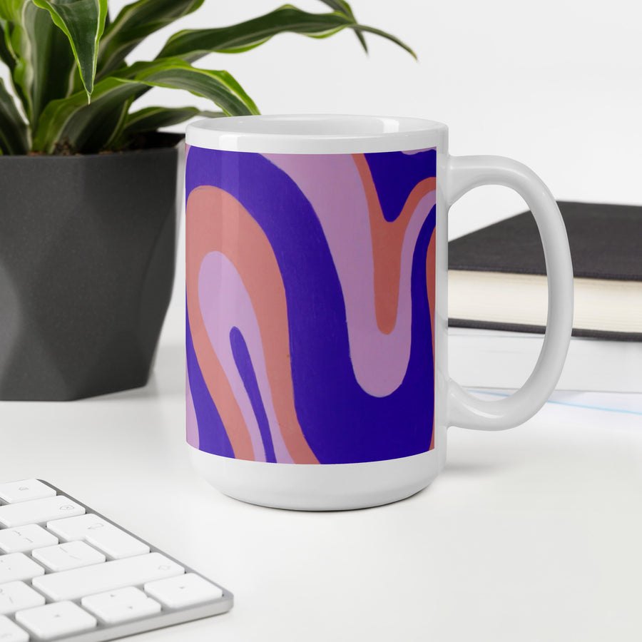 Purple, Orange, & Pink Trippy Lines Mug